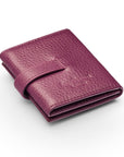Mini leather trifold photo frame, purple, 60 x 40mm, back