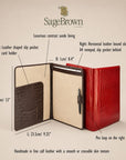 A4 leather folder, features and dimensions