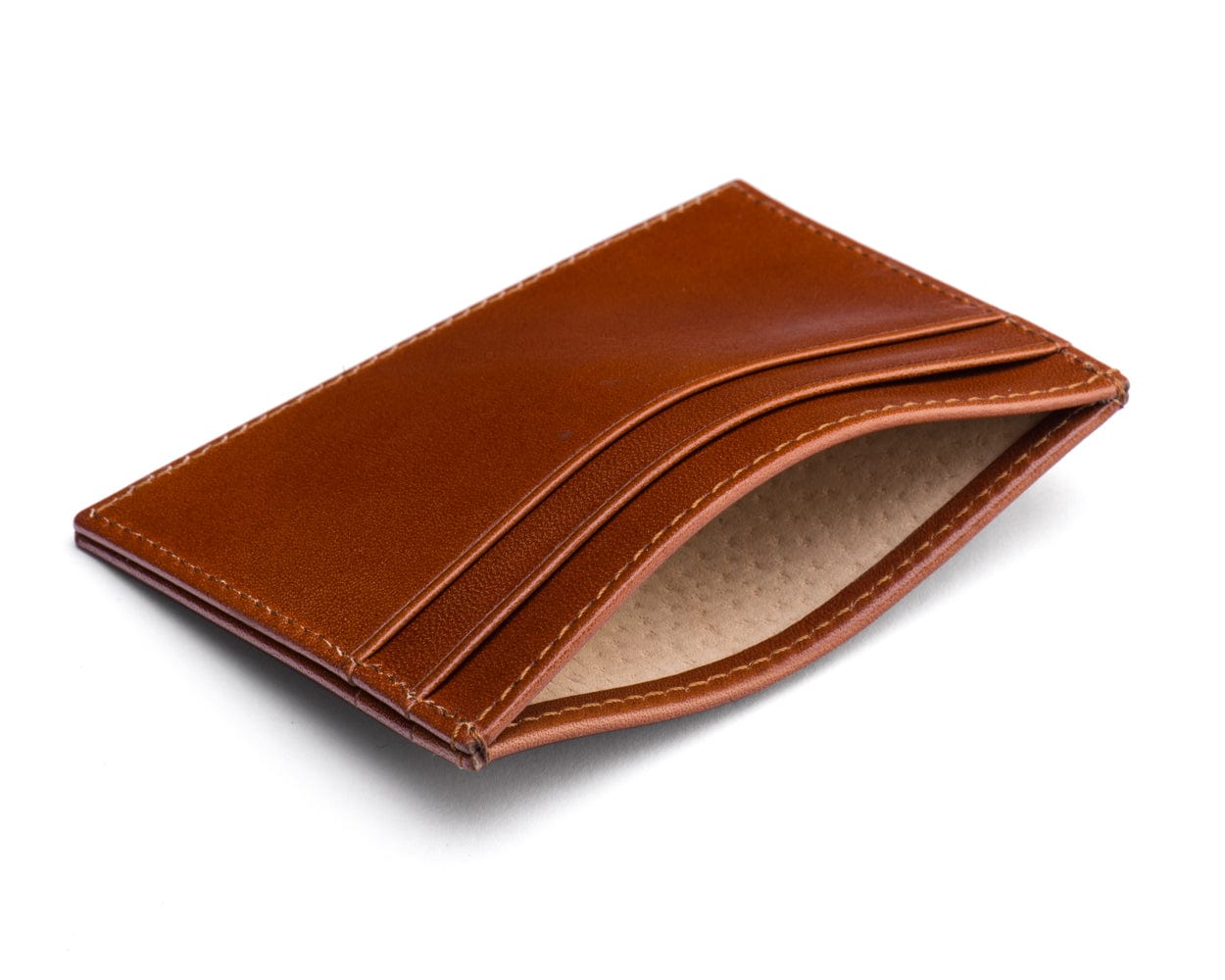 Flat leather card holder