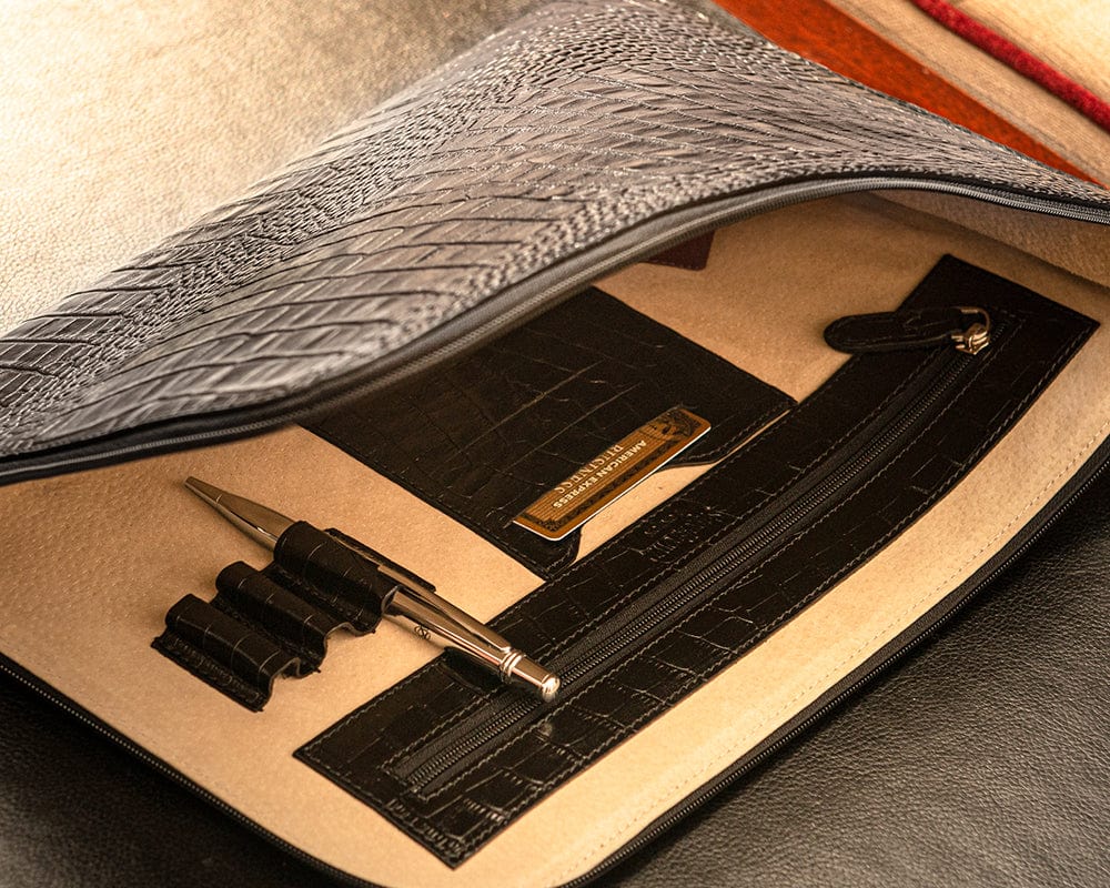 Leather document folders and cases