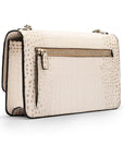 Mini chain bag, ivory burnished croc, back