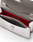 Mini chain bag, silver croc, inside