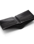 Bridle hide mens wallet, black, inside