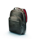 Leather 15"-17" Laptop Backpack, Cambridge, Black Croc Effect, side view
