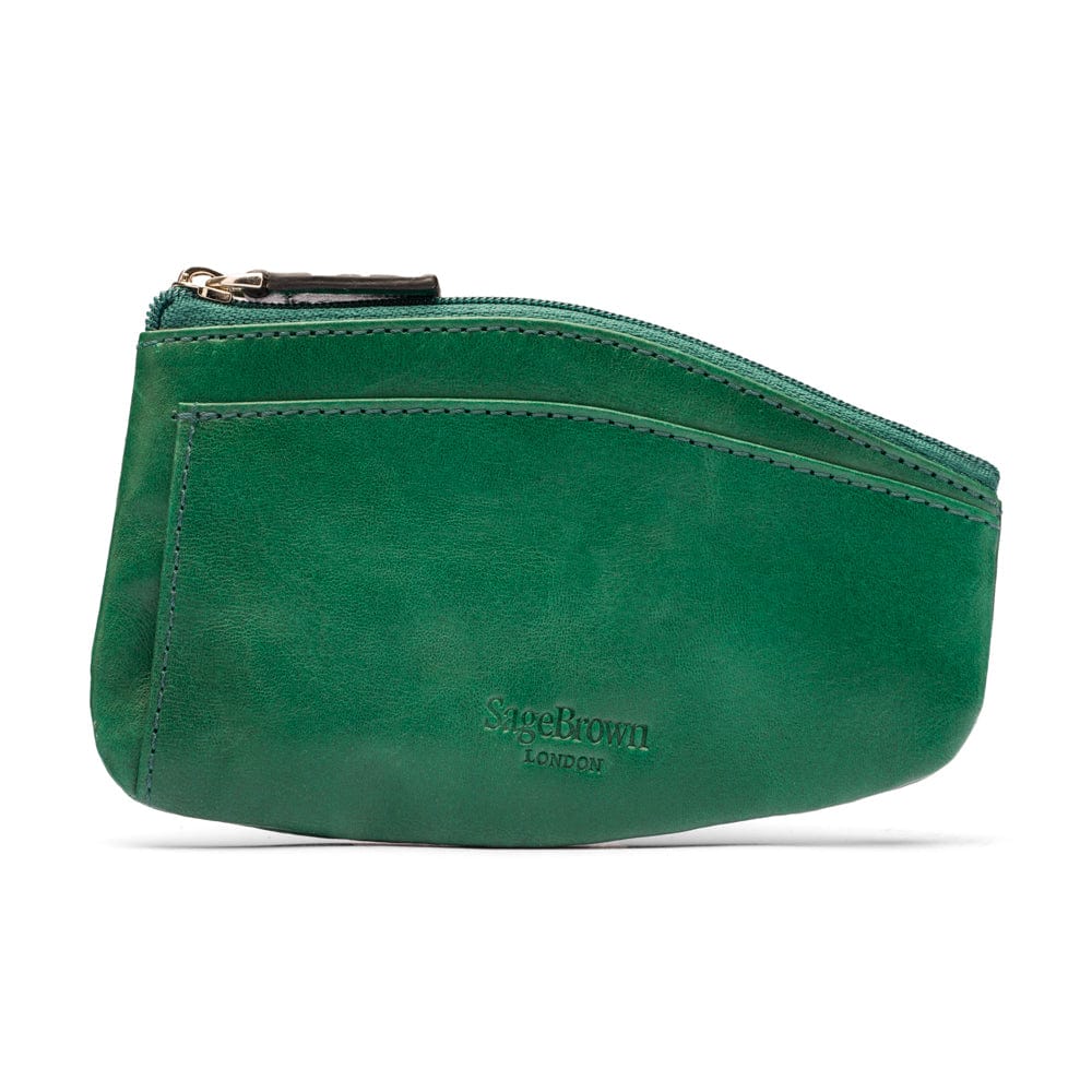 Leather Key Case, Green Key Holder SageBrown