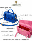 Mini leather music bag, features and dimensions