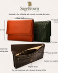Small leather A4 portfolio case, features and dimensions