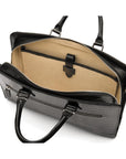 Leather Trinity 13" laptop briefcase, black croc, inside