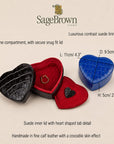Luxury Heart-Shaped Leather Jewellery & Keepsake Box, features and dimensions