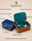 Rectangular zip around jewellery case, features and dimensions