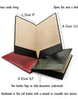 Simple leather document folder, features and dimensions