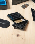 Pull apart business card holder, black croc, lifestyle view