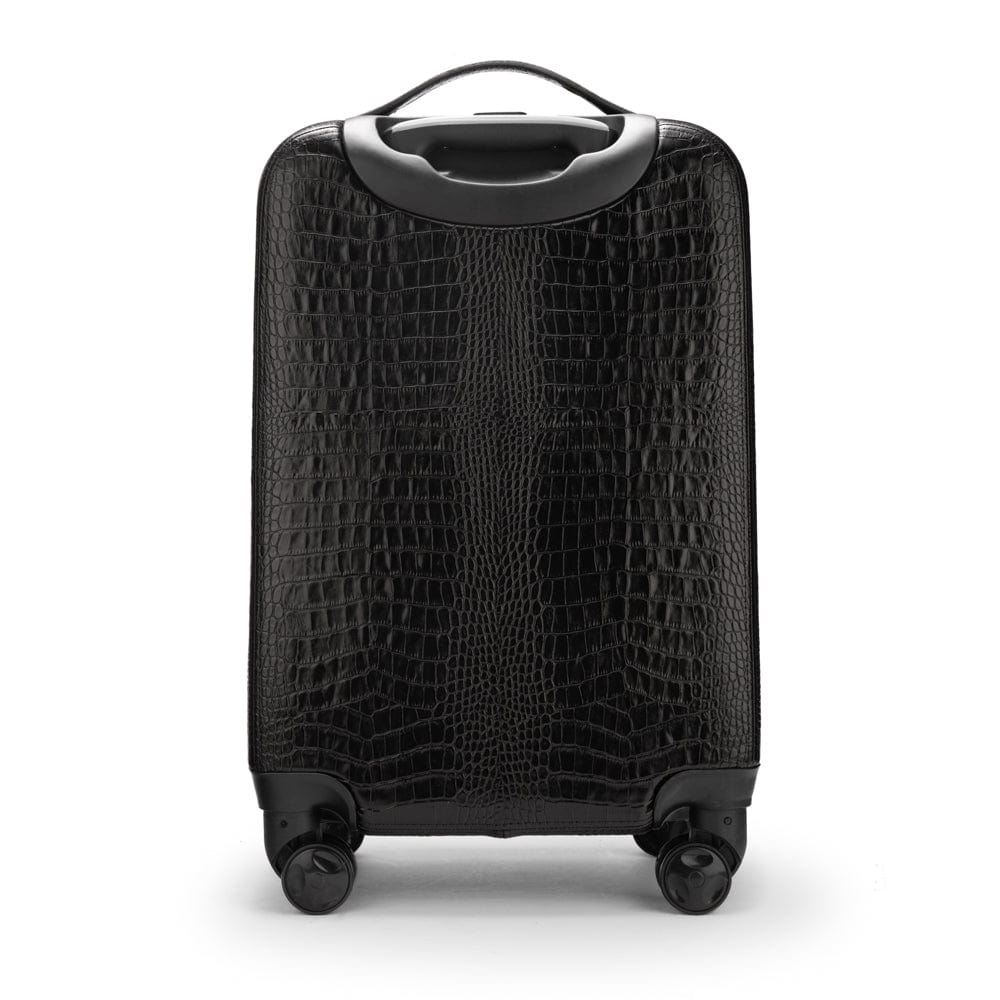 Small leather suitcase, black croc, back
