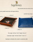 Leather valet tray features and dimensions