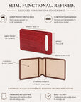 Leather Oyster travel card holder, features and dimensions