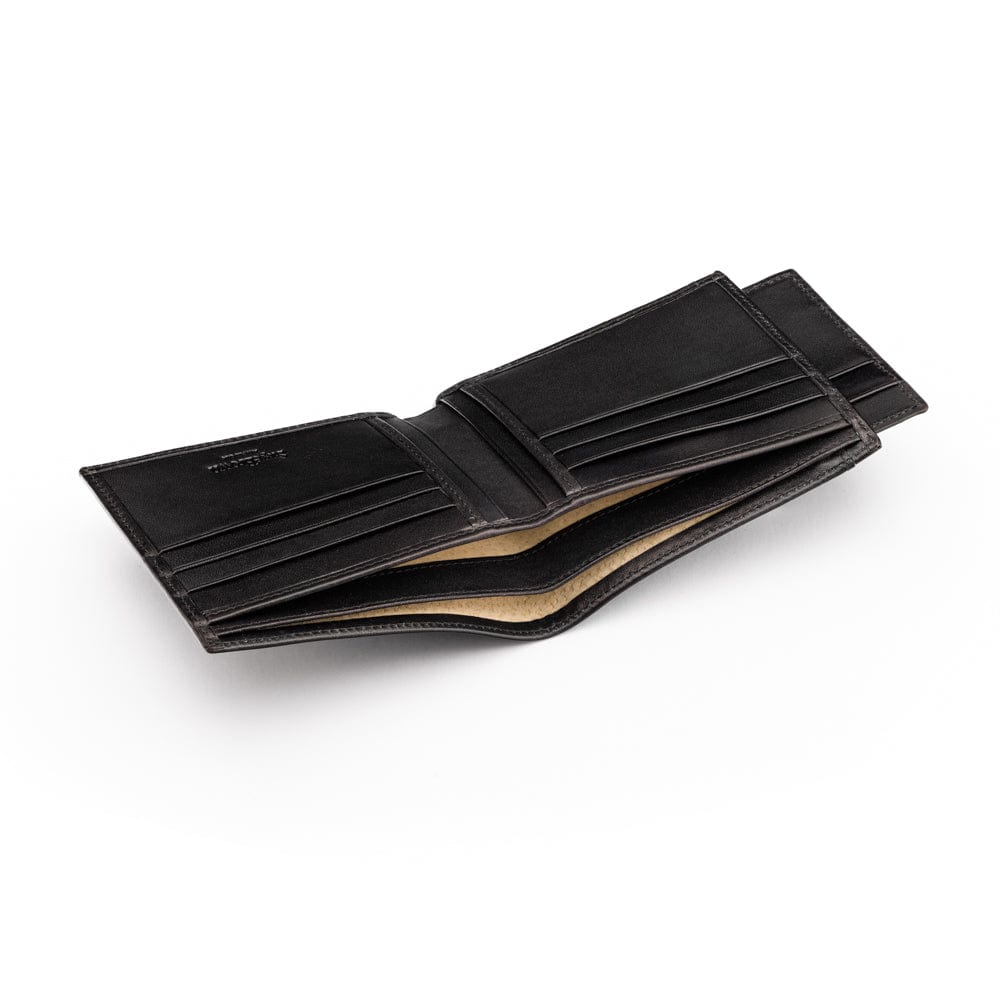 Leather 2 in 1 wallet, black, interior