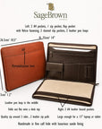 Luxury Leather Zip Around A4 Folder, features and dimensions