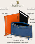 Leather A5 Travel Document And Currency Case, features and dimensions