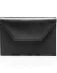 Leather business card holder, black, front