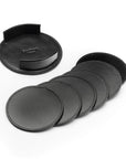 Set of 6 leather coasters, black