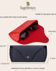 Leather Glasses Case With Stud Closure , features and dimensions