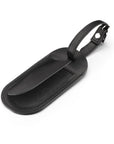 Leather luggage tag, black