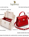 Leather mini Catherine bag, features and dimensions
