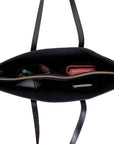 Leather tote bag, black, inside