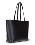 Leather tote bag, black, side