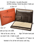 Luxury Leather Zip Around A4 Folder, features and dimensions
