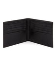 Men's RFID wallet with 10 CC, black, open