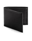 Leather coin wallet, black pebble grain, front