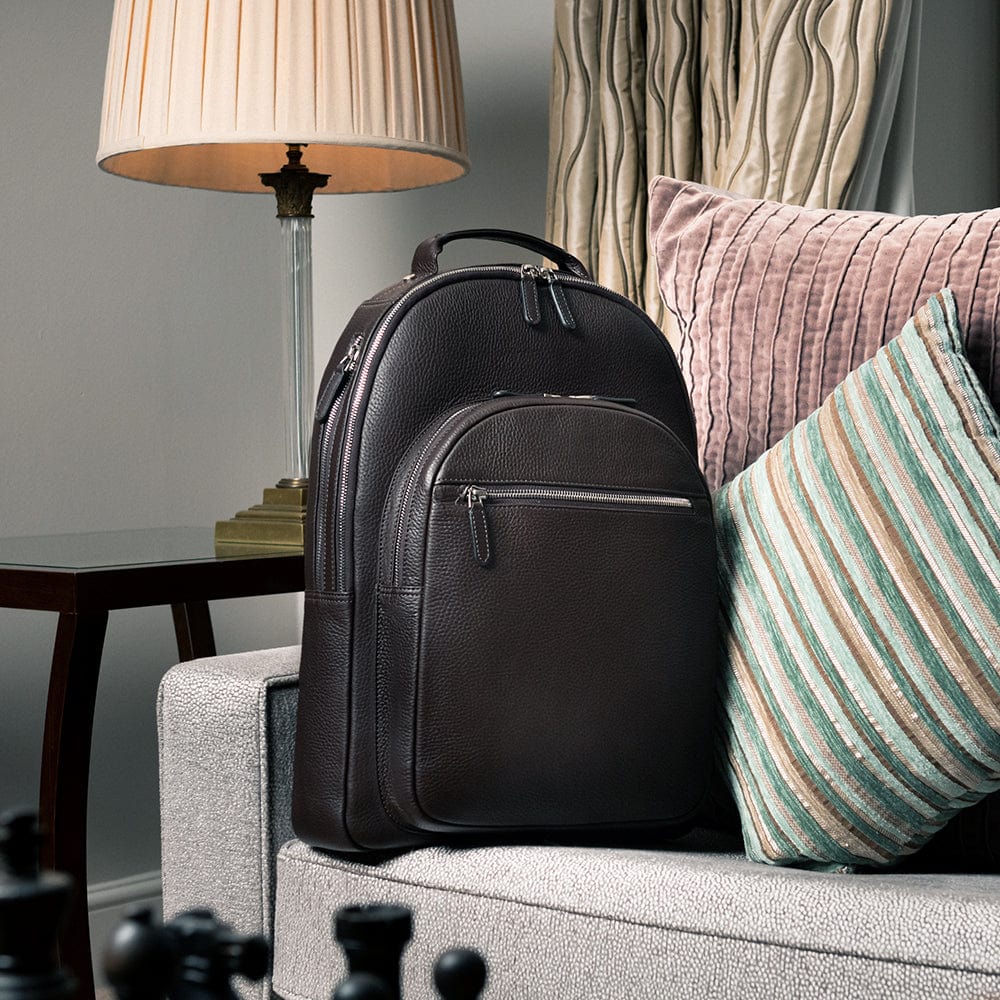 Leather Laptop Backpack 15