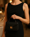 Real ostrich Maya bag, black ostrich, lifestyle