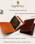 RFID Leather Passport Holder, features and dimensions