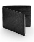 RFID leather wallet with 9 cc, black, front