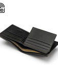 RFID leather wallet with 9 cc, black, inside