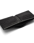 RFID wallet in ostrich leather, black, inside
