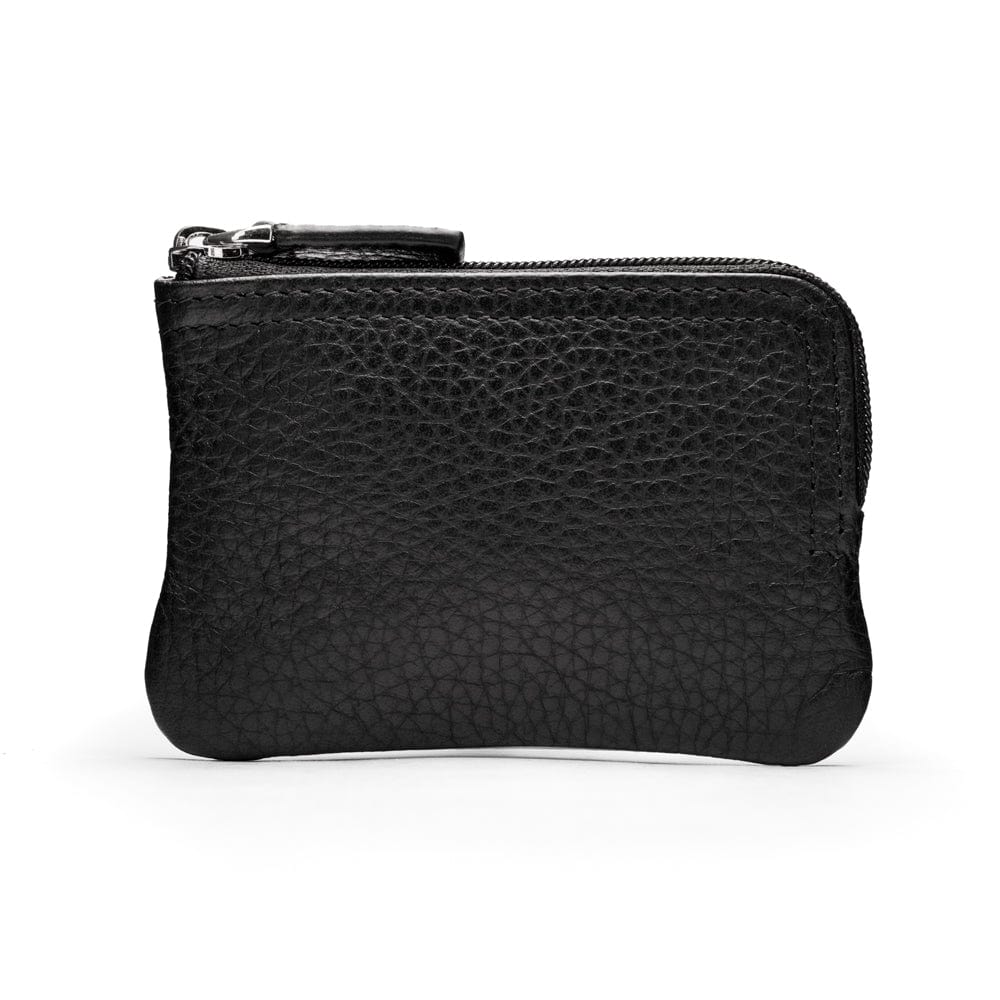 Black leather coin pouch best sale