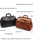 Small Gladstone Bag in Leather, features and dimensions