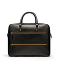 Leather 17" laptop briefcase, black, back