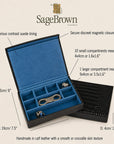 Large Leather Cufflink And Jewellery Box, dimensions and features