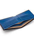 Men's RFID wallet with 10 CC, black with cobalt, inside view