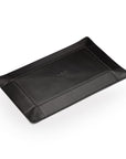 Rectangular valet tray, black with cobalt, flat base