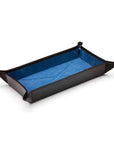 Rectangular valet tray, black with cobalt