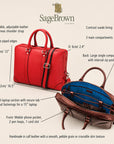 Gainsborough Leather 15" Laptop Bag, features and dimensions