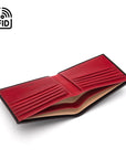 Men's RFID wallet with 10 CC, black with red, inside