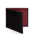 Men's RFID wallet with 10 CC, black with red, front
