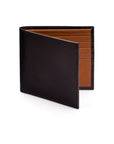 Men's RFID wallet with 10 CC, black with tan, front