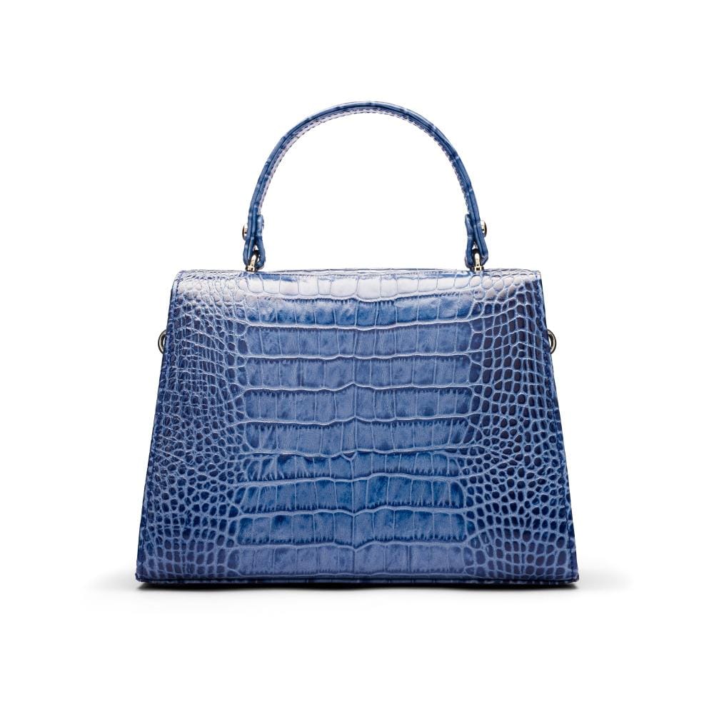Sabrina Bag, Blue Croc | Top Handle Bag | SageBrown
